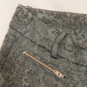 Mossimo Black Brocade Stretch ankle length pants